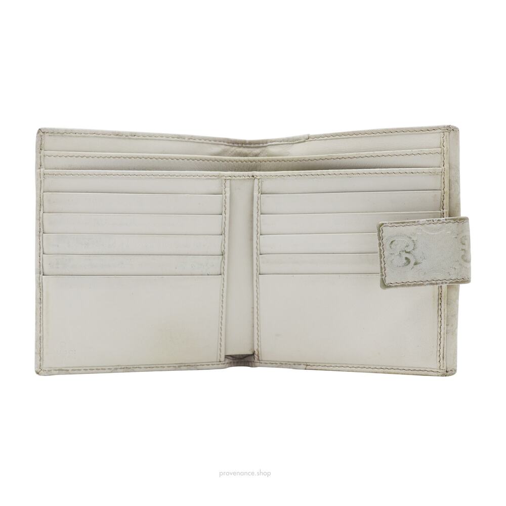 🔴 Gucci Trifold Wallet - Chalk Guccissima Leather - Picture 6 of 10